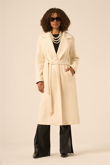 FTZ Women Kadın Kaşe Kaban  Ekru 31251