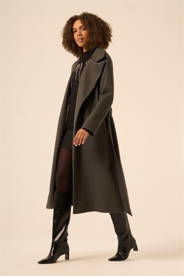 FTZ Women Kadın Kaşe Kaban  Gri 31251