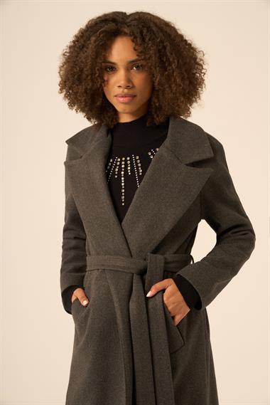 FTZ Women Kadın Kaşe Kaban  Gri 31251