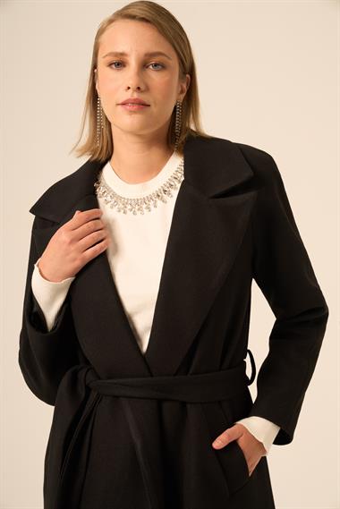 FTZ Women Kadın Kaşe Kaban  Siyah 31251