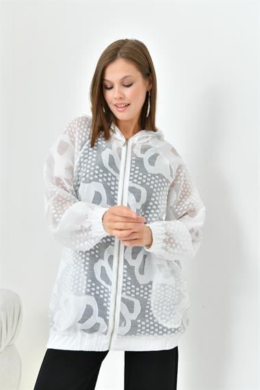 FTZ Women Kadın Kesme Jakar Cap  Ekru 30845