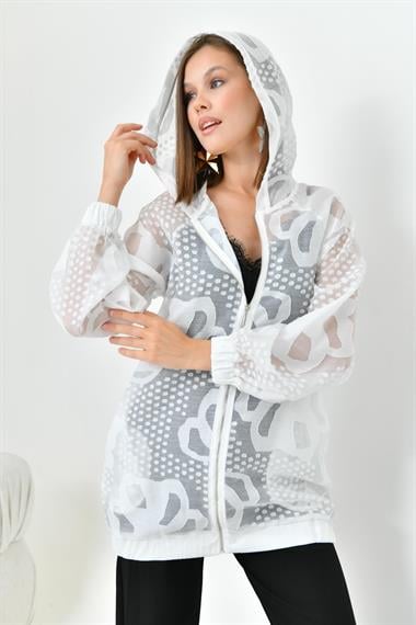 FTZ Women Kadın Kesme Jakar Cap  Ekru 30845