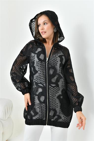 FTZ Women Kadın Kesme Jakar Cap  Siyah 30845