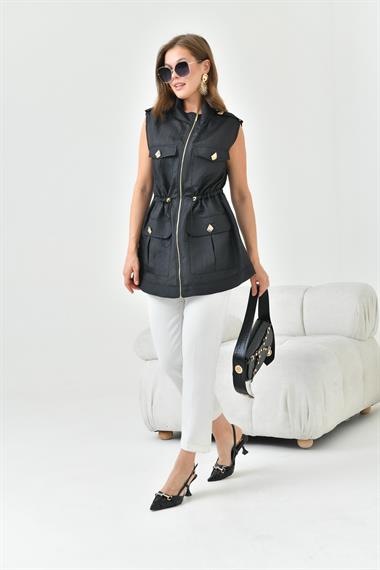 FTZ Women Kadın Organze Yelek  Siyah 30855