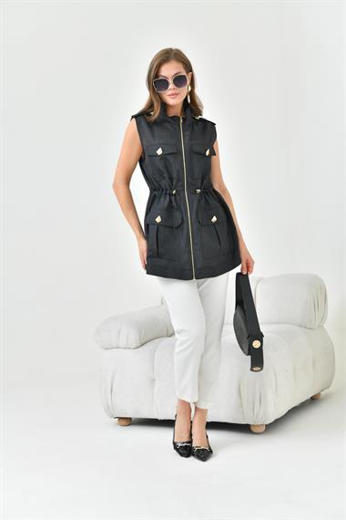 FTZ Women Kadın Organze Yelek  Siyah 30855