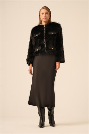 FTZ Women Kadın Peluş Mont  Siyah 31241