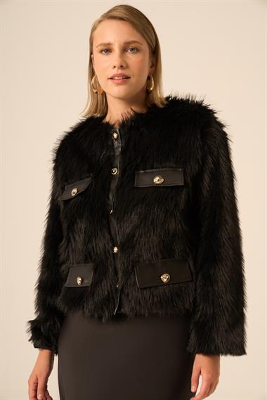 FTZ Women Kadın Peluş Mont  Siyah 31241