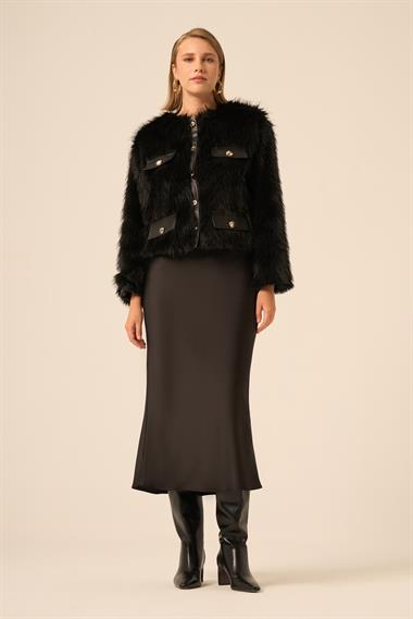 FTZ Women Kadın Peluş Mont  Siyah 31241