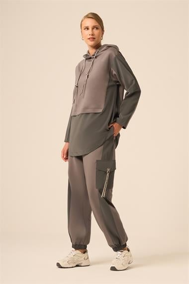 FTZ Women Kadın Scuba Spandex Takım  Gri 31258