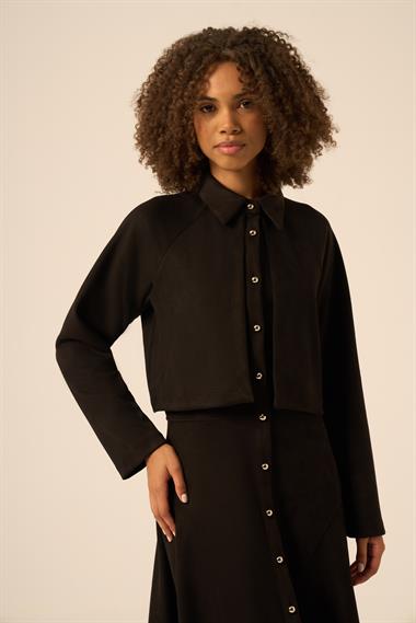 FTZ Women Kadın Scuba Süet Bolerolu Elbise  Siyah 31255