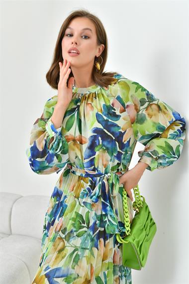 FTZ Women Kadın Şifon Elbise  Saks Mavi 30871