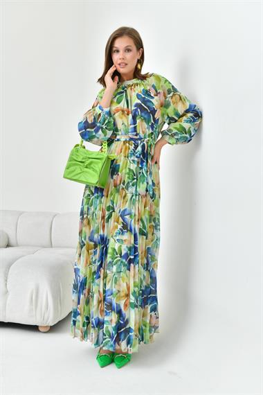 FTZ Women Kadın Şifon Elbise  Saks Mavi 30871