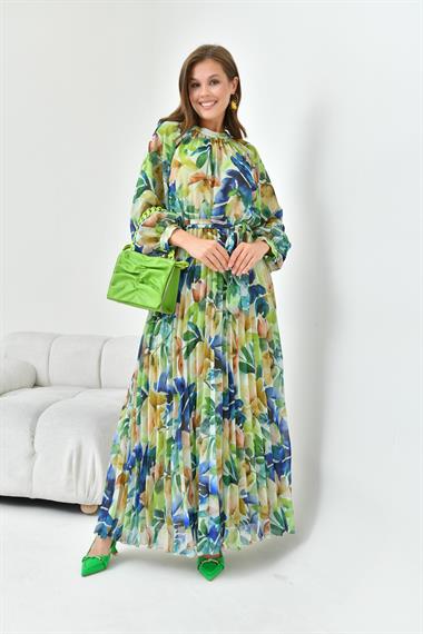 FTZ Women Kadın Şifon Elbise  Saks Mavi 30871