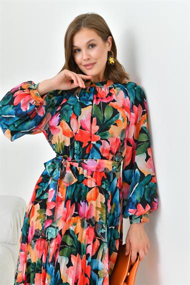 FTZ Women Kadın Şifon Elbise  Siyah 30871