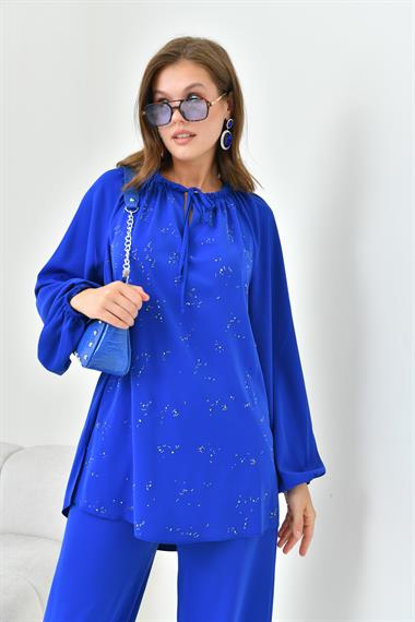 FTZ Women Kadın Taşlı Takım  Saks Mavi 30859