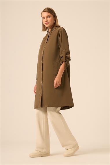 FTZ Women Kadın Trenç Kap  Haki 31237