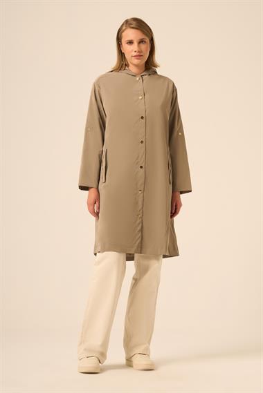 FTZ Women Kadın Trenç Kap  Vizon 31237