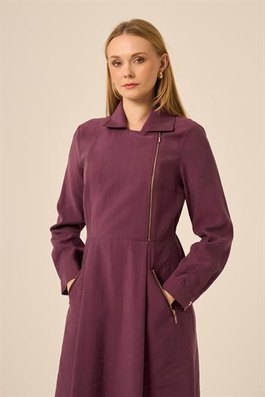 FTZ Women Kadın Canapos Elbise  Mürdüm 31183