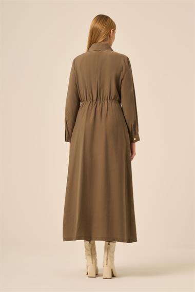 FTZ Women Kadın Canapos Elbise  Vizon 31183