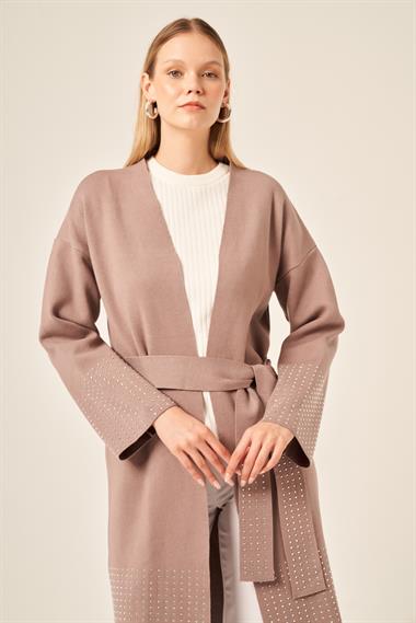 FTZ Women Kadın Taş Detaylı Giycık  Sütlü Kahve 20833