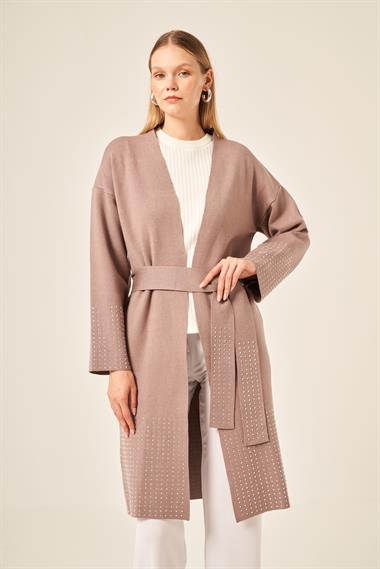 FTZ Women Kadın Taş Detaylı Giycık  Sütlü Kahve 20833