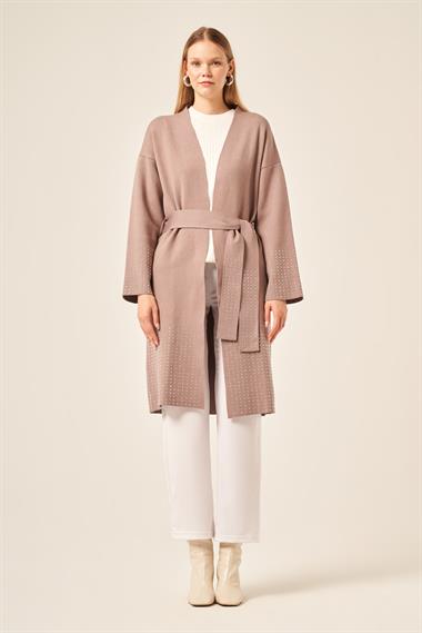 FTZ Women Kadın Taş Detaylı Giycık  Sütlü Kahve 20833