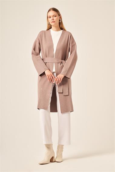 FTZ Women Kadın Taş Detaylı Giycık  Sütlü Kahve 20833