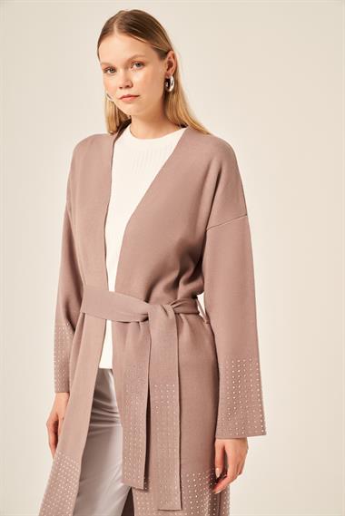 FTZ Women Kadın Taş Detaylı Giycık  Sütlü Kahve 20833