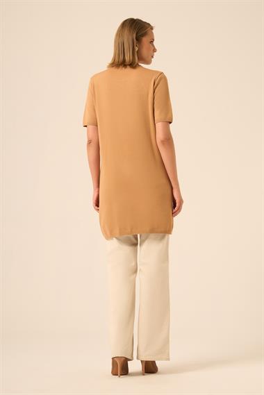 FTZ Women Kadın Taş Detaylı Tunik  Bisküvi 20839