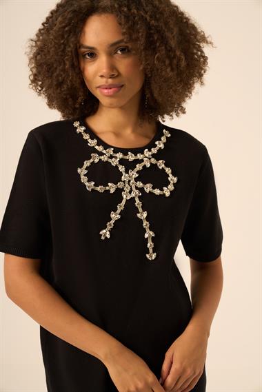 FTZ Women Kadın Taş Detaylı Tunik  Siyah 20839