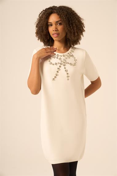 FTZ Women Kadın Taş Detaylı Tunik  Ekru 20839