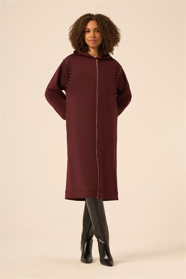 FTZ Women Kadın Taş Detay Kap  Bordo 31215