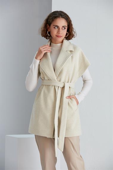 FTZ Women Ftz Women Kadın Kaşe Yelek  Beige 21-9152