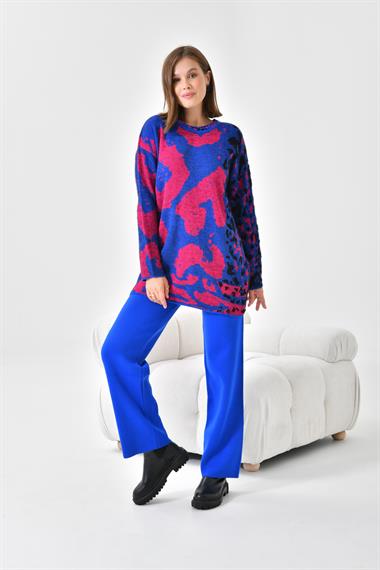 FTZ Women Kadın Leoparlı Takım  Saks Mavi 20434