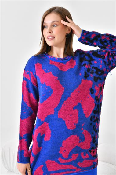 FTZ Women Kadın Leoparlı Takım  Saks Mavi 20434