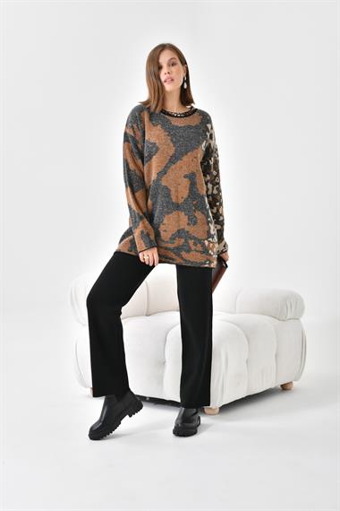 FTZ Women Kadın Leoparlı Takım  Siyah 20434