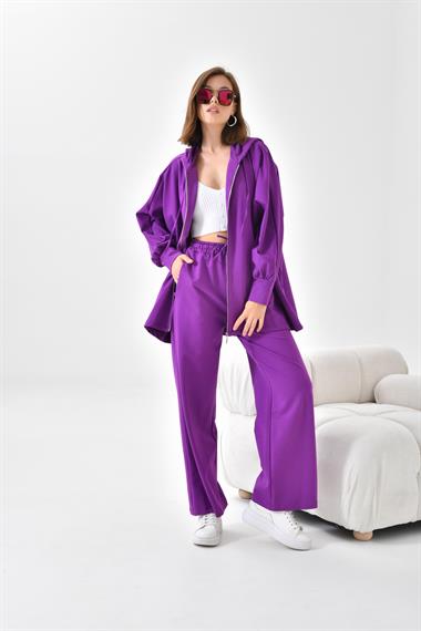 FTZ Women Kadın İki İp Pantolonlu Takım  Mor 10004