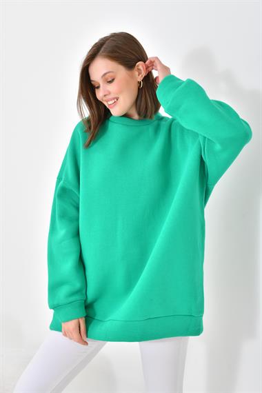 FTZ Women Kadın Oversize 3 İp Şardonlu Sweatshirt  Benetton 10001