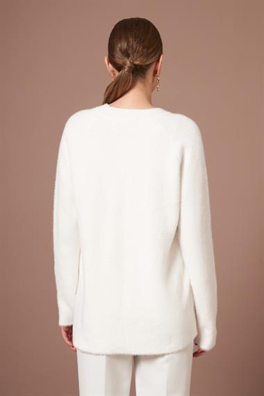 FTZ Women Kadın Angora Hırka  Ekru 25259