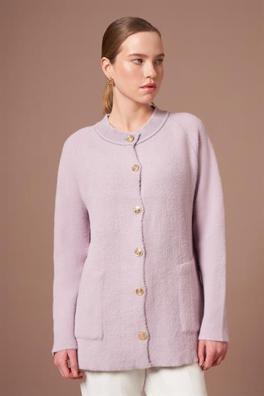 FTZ Women Kadın Angora Hırka  Lila 25259
