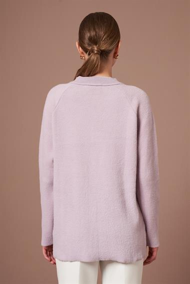 FTZ Women Kadın Angora Hırka  Lila 25259