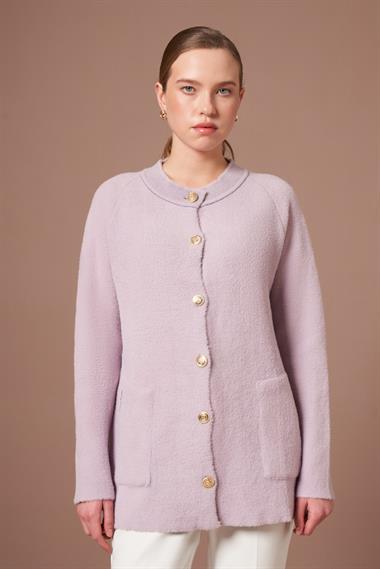 FTZ Women Kadın Angora Hırka  Lila 25259