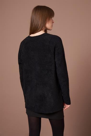 FTZ Women Kadın Angora Hırka  Siyah 25259