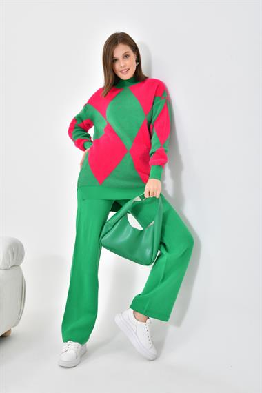 FTZ Women Kadın Baklava Desen Detaylı İkili Takım  Benetton 20466