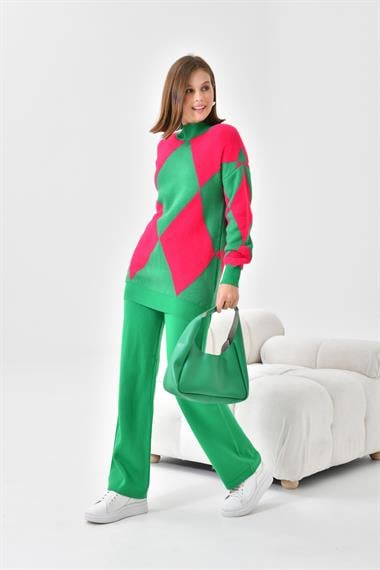 FTZ Women Kadın Baklava Desen Detaylı İkili Takım  Benetton 20466