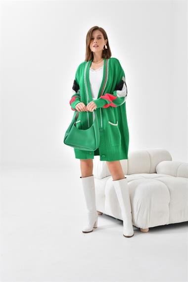 FTZ Women Kadın Baklava Detaylı Hırka  Benetton 20003