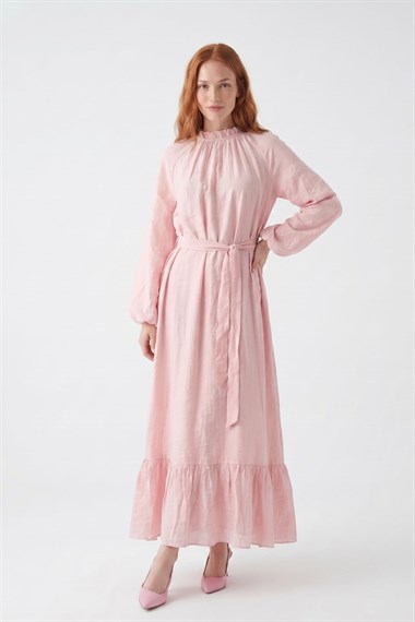 FTZ Women Kadın Balon Kol Helena Elbise  Pembe 31407