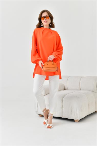 FTZ Women Kadın Balon Kollu Bluz  Orange 30752