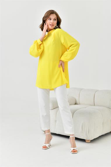 FTZ Women Kadın Balon Kollu Bluz  Sarı 30752