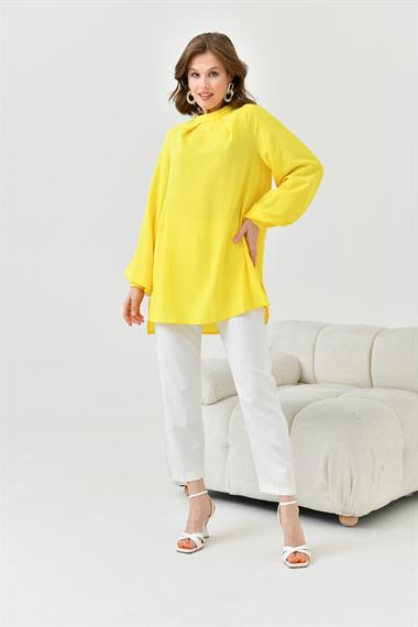 FTZ Women Kadın Balon Kollu Bluz  Sarı 30752